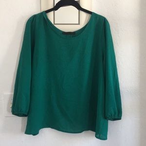 Green emerald blouse button back